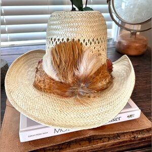 Bailey U-Rollit Straw Cowboy Hat with Feather Accent